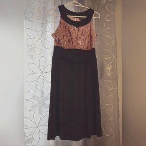 Elegant Black and Pink Dress